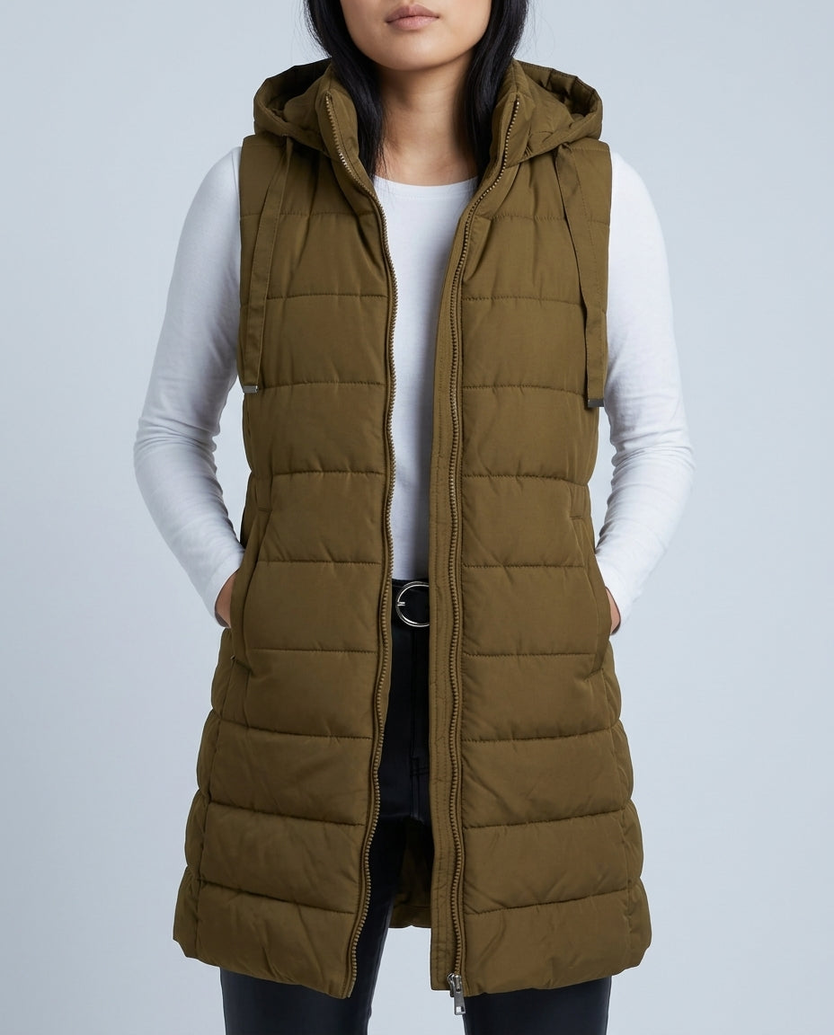Waverly Women's Long Hooded Puffer Vest