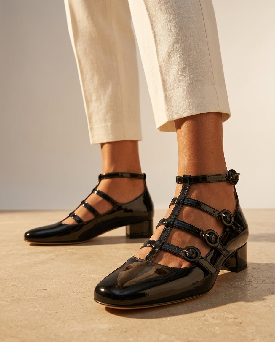 Delaney Women's Square Toe Buckle Sandals