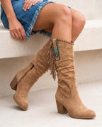 Delaney Women's Fringe Western Knee Boots