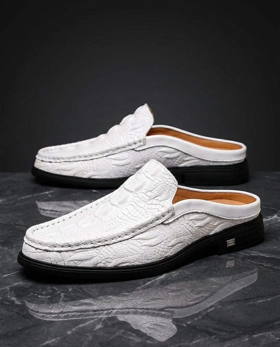 Ellison Men's Croc Embossed Mule Loafers