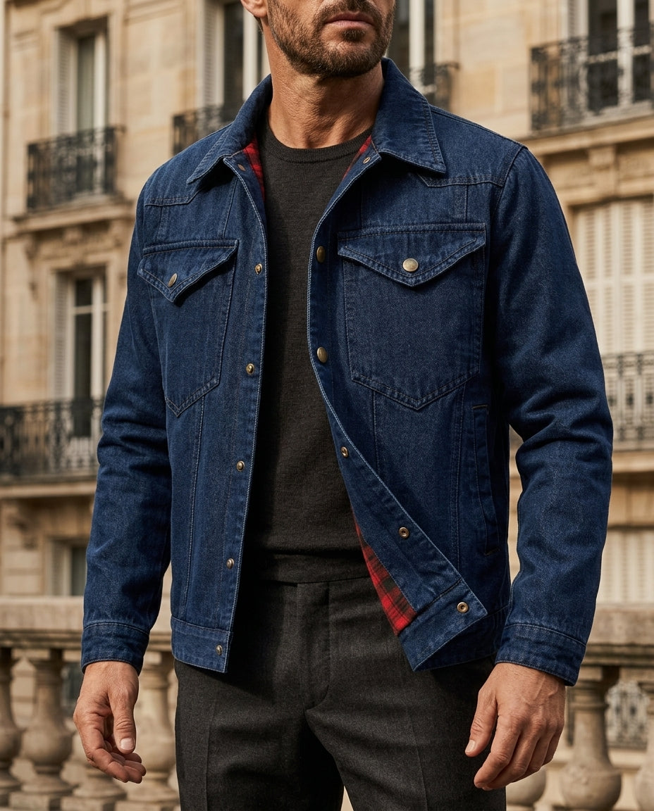 Sutton Men's Flannel Lined Denim Jacket