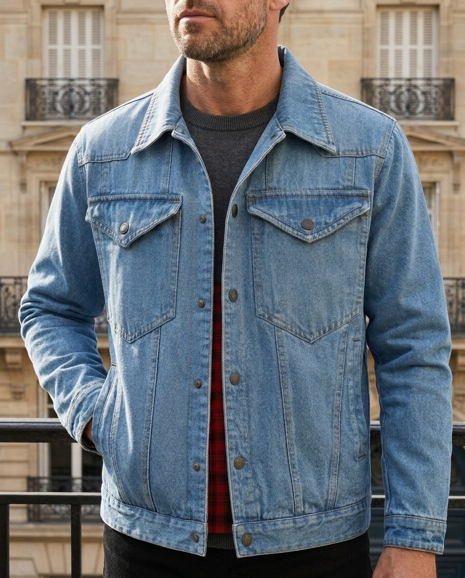 Sutton Men's Flannel Lined Denim Jacket