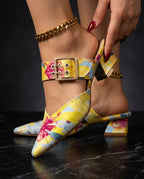 Charlotte Women's Buckle Block Heel Mules