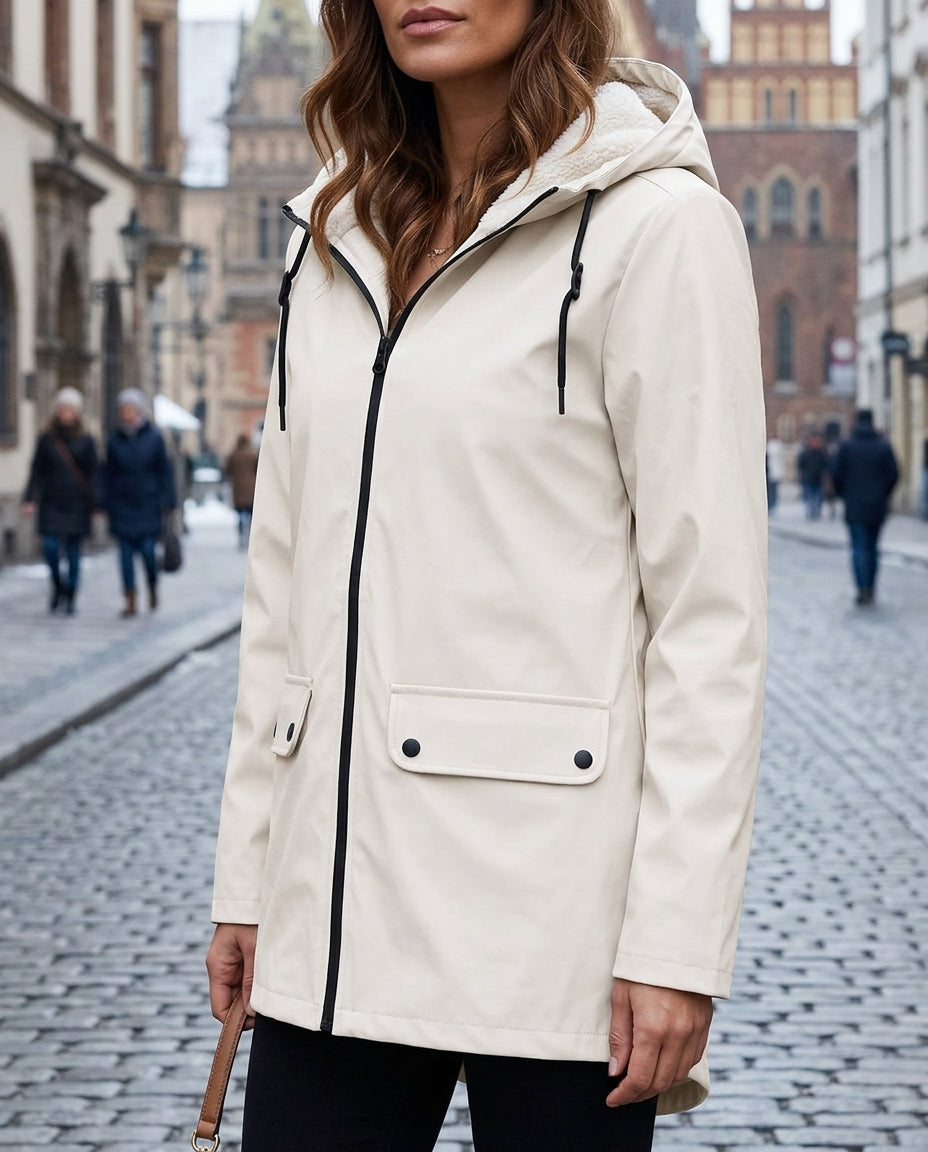 Genevieve Women's Waterproof Hooded Trench