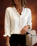 Eleanor Women's Ruffled V-Neck Blouse