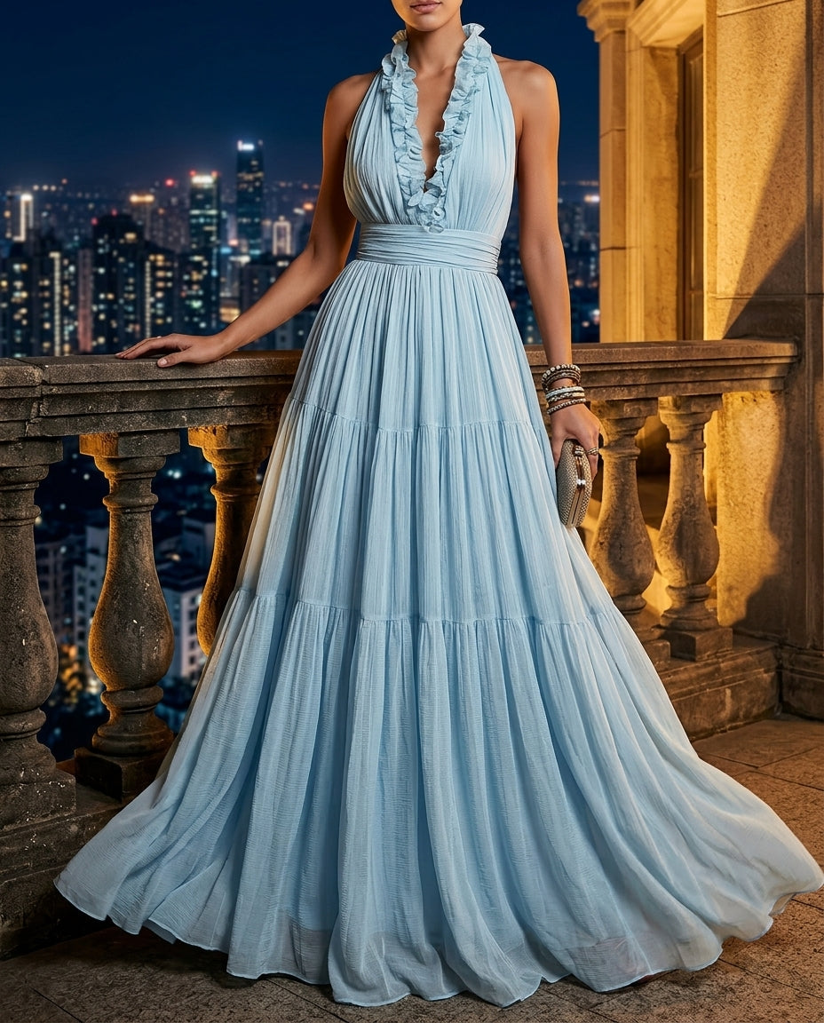 Vivienne Women's Plunge Backless Maxi Dress