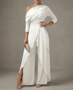 Olivia Women's One Shoulder Wide Leg Jumpsuit