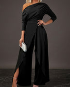 Olivia Women's One Shoulder Wide Leg Jumpsuit