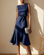 Bellamy Women's Asymmetric Ruffle Midi Dress