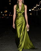 Hollie Women's Satin Halter Maxi Dress