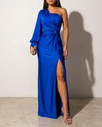 Marlowe Women's One Shoulder Satin Gown