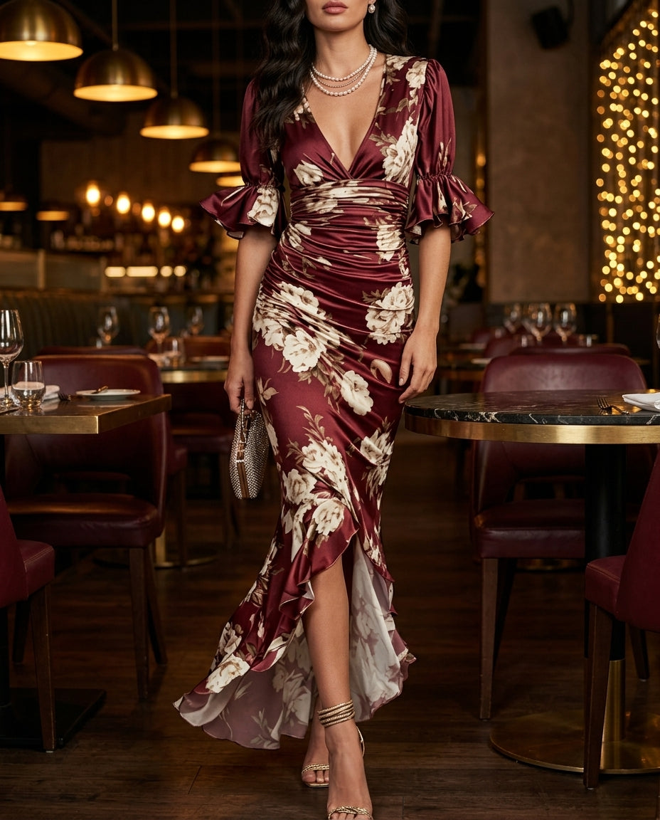 Laureen Women's Floral Ruffle Maxi Dress