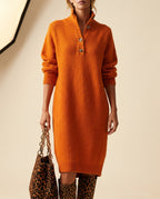 Perpetua Women's Ribbed Button Sweater Dress