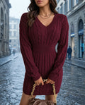 Penelope Women's Cable Knit Waist Snatching Dress