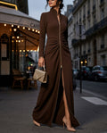 Odile Women's Zip Fall Maxi Dress