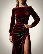 Adele Women's Cinched Velvet Maxi Dress