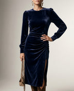 Adele Women's Cinched Velvet Maxi Dress