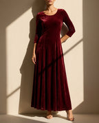 Mariella Women's Velvet A-Line Maxi Dress