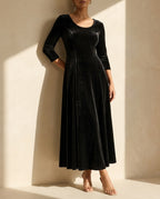 Mariella Women's Velvet A-Line Maxi Dress