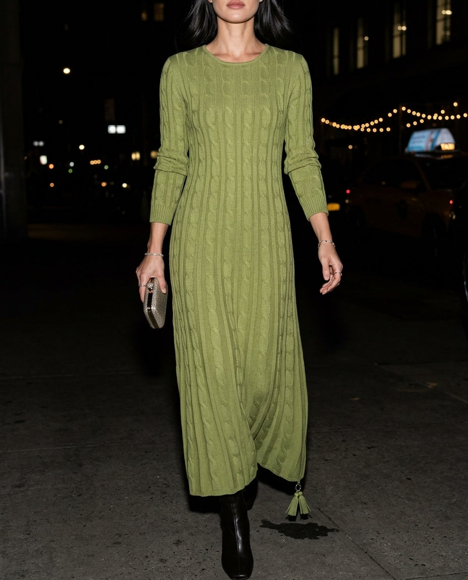 Marina Women's Cable Knit Maxi Sweater Dress