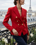 Solange Women's Gold Button Double Breasted Blazer