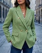 Bianca Women's Tweed Double Breasted Blazer