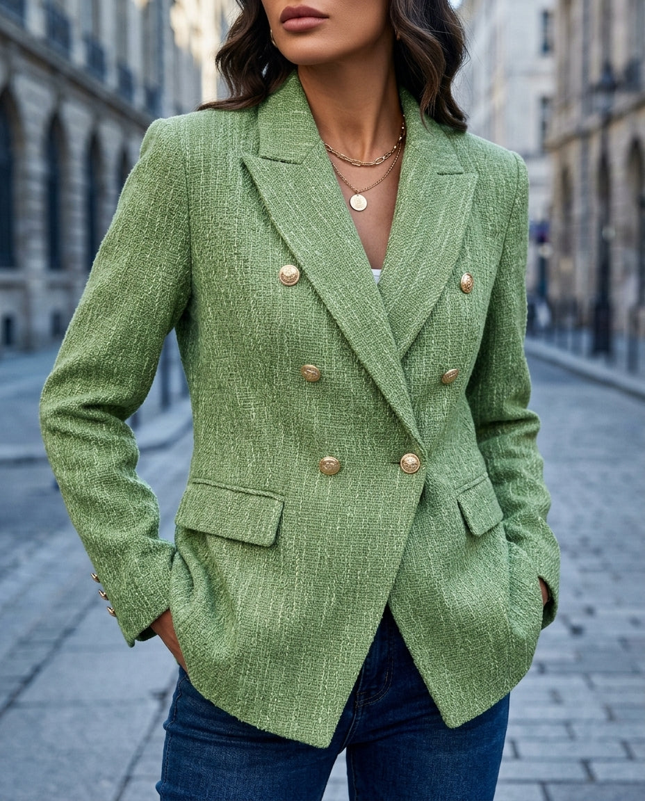 Bianca Women's Tweed Double Breasted Blazer