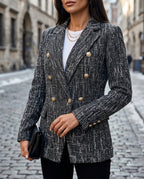Bianca Women's Tweed Double Breasted Blazer