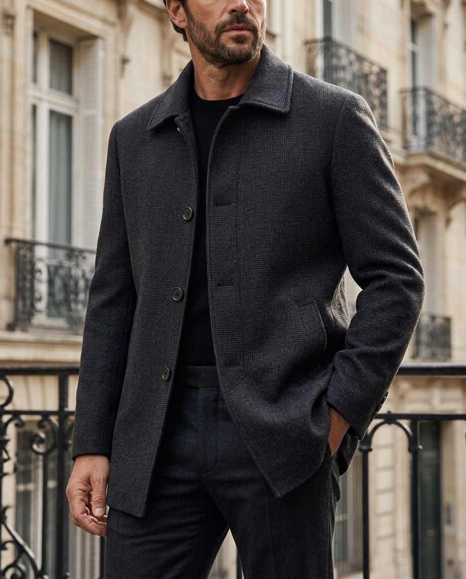 Taviro Men's Wool Blend Overcoat