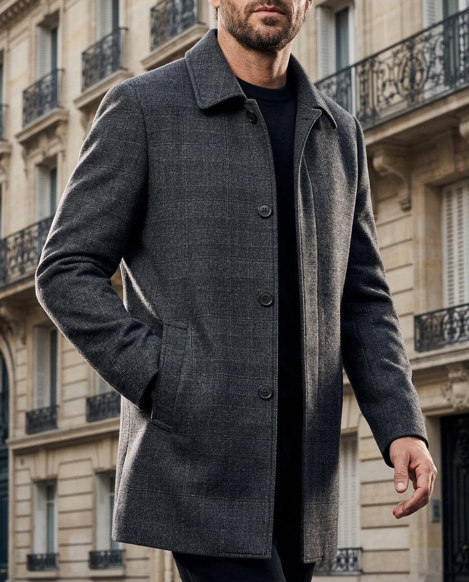 Taviro Men's Wool Blend Overcoat