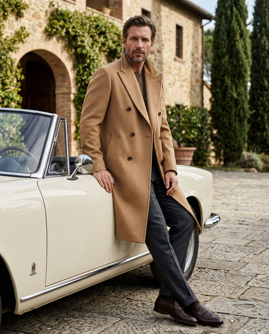 Gregor Men's Double Breasted Overcoat