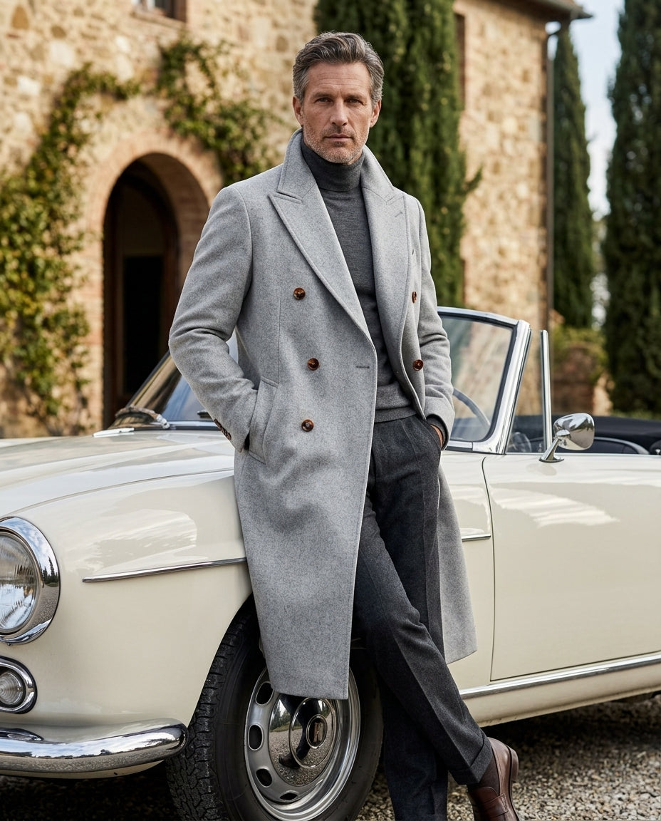 Gregor Men's Double Breasted Overcoat