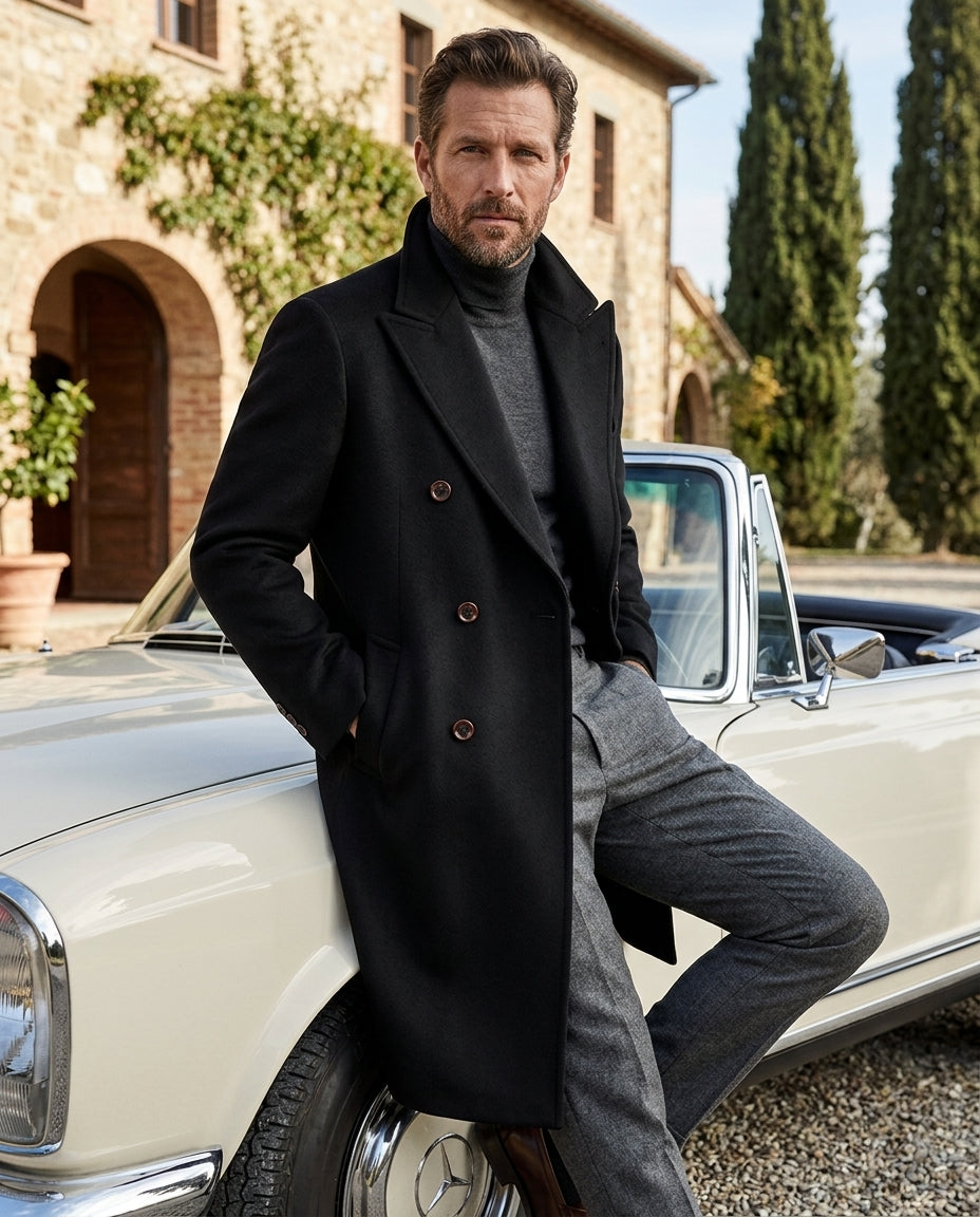 Gregor Men's Double Breasted Overcoat