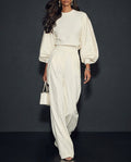 Aisha Women's Ribbed Knit Wide Leg Set