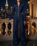 Marchesa Women's Wide Leg Denim Jumpsuit