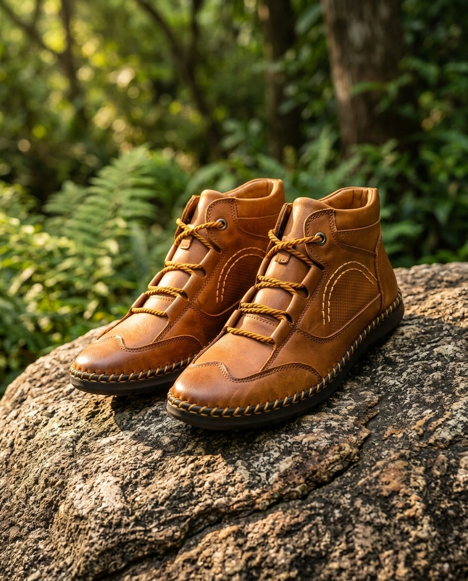 Grayson Men's Leather Perforated Chukka Boots