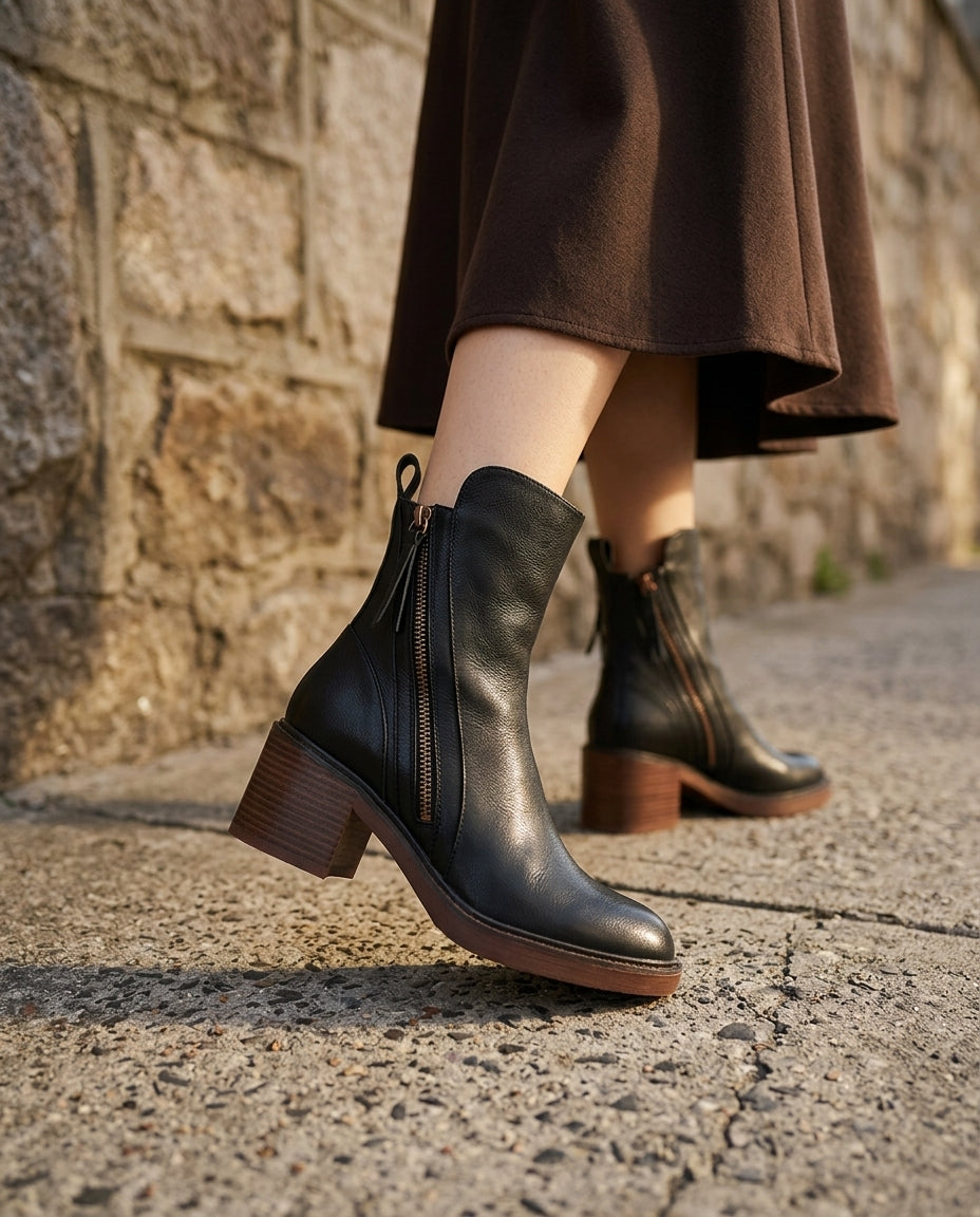 Blakely Women's Fall Leather Ankle Boots