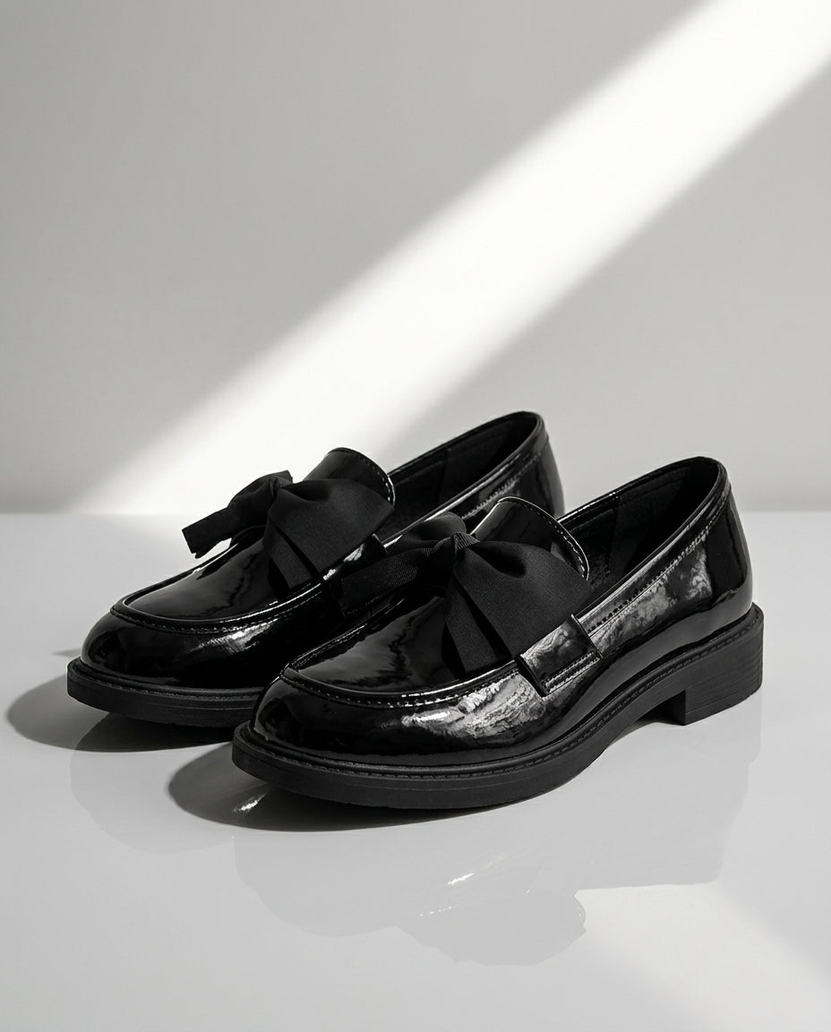Hadley Women's Patent Leather Bow Loafers