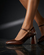 Everly Women's Leather Mary Jane Heels