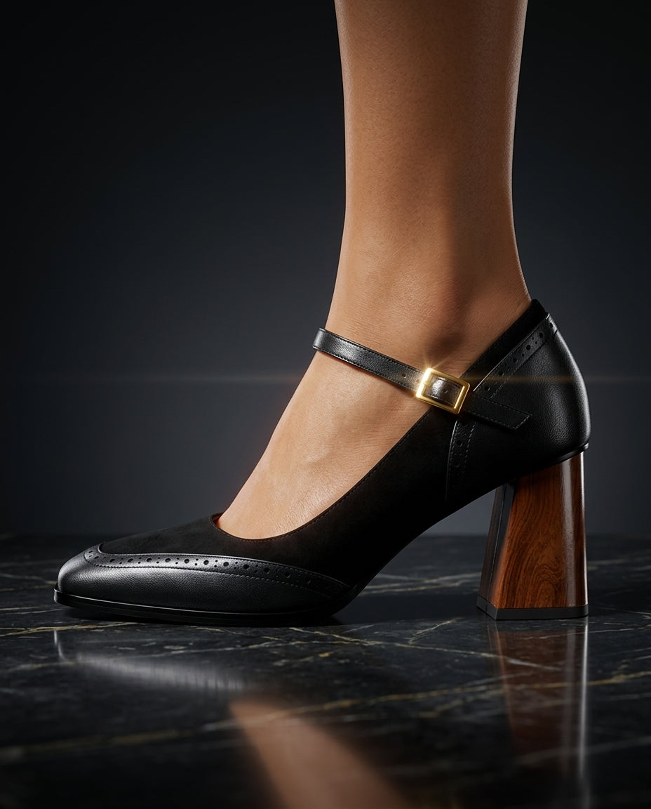 Everly Women's Leather Mary Jane Heels
