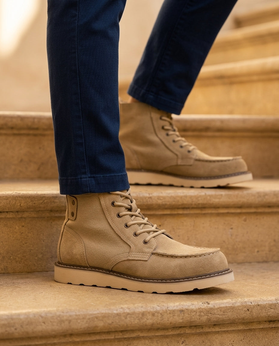 Calloway Men's Suede Moc Toe Boots