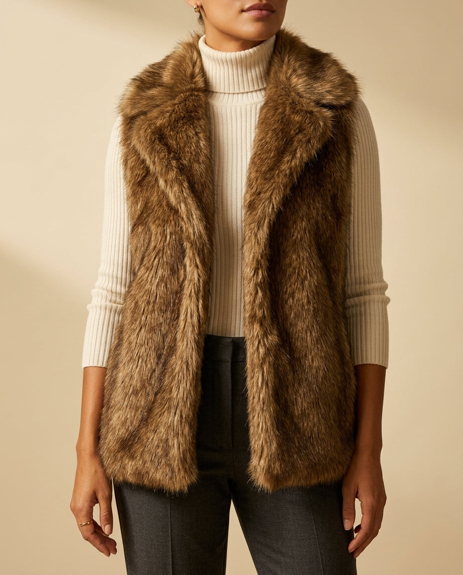 Vivienne Women's Warm Winter Fur Vest