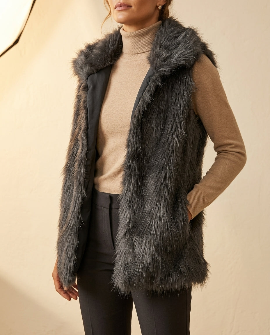 Vivienne Women's Warm Winter Fur Vest