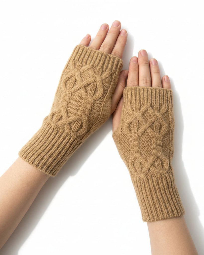 Arden Women's Cable Knit Wrist Warmers