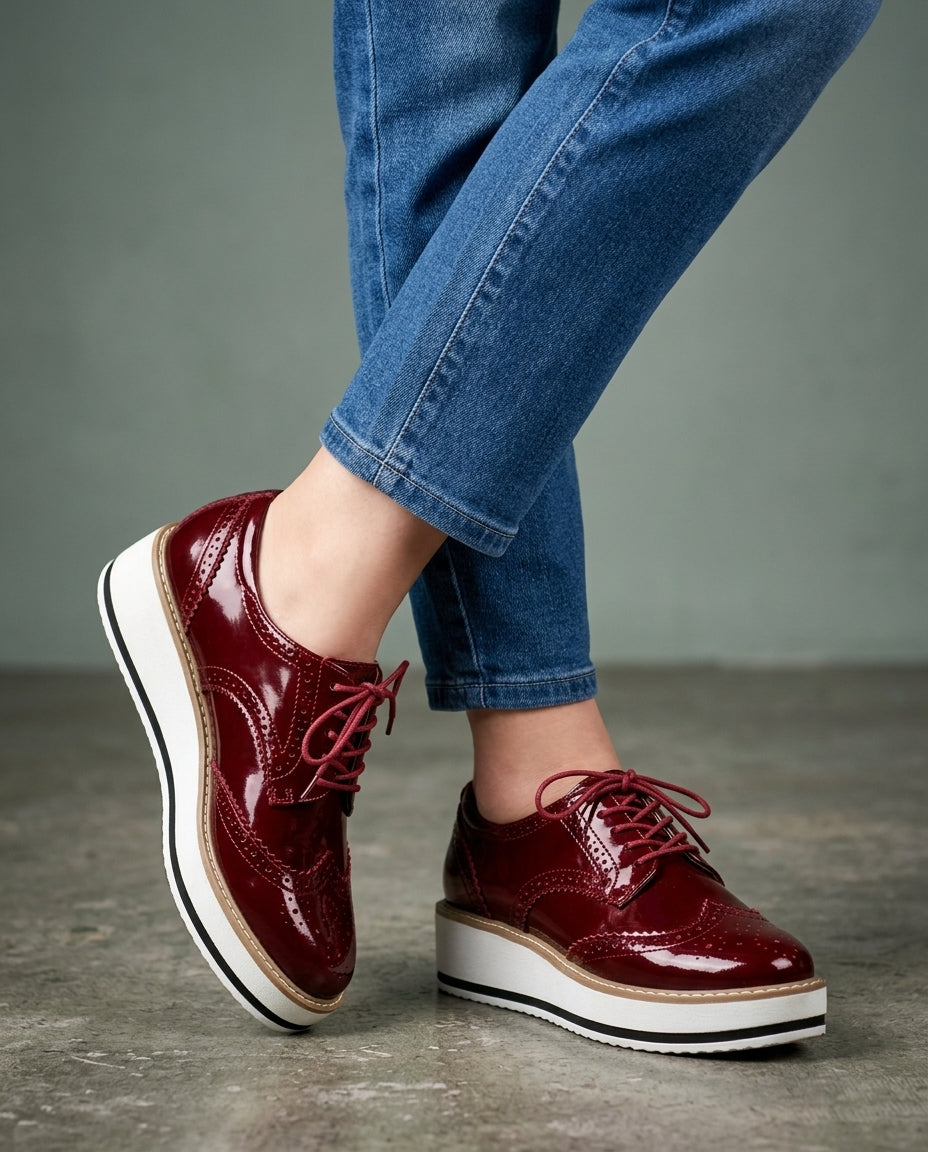 Charlotte Women's Patent Platform Oxfords