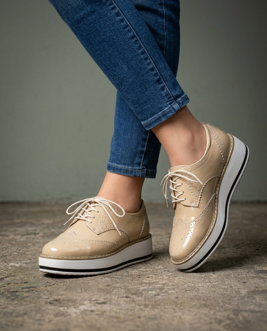 Charlotte Women's Patent Platform Oxfords