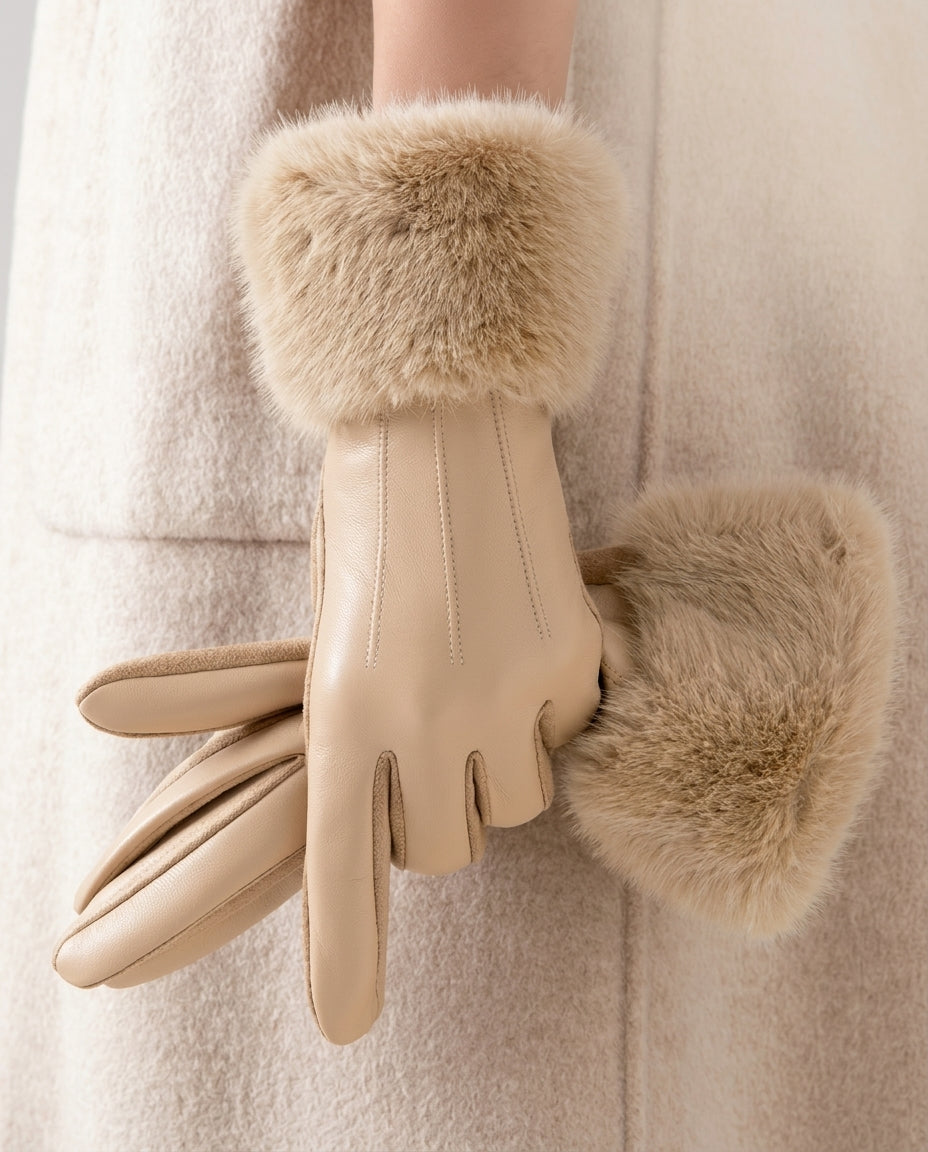 Adeline Women's Winter Fur Gloves