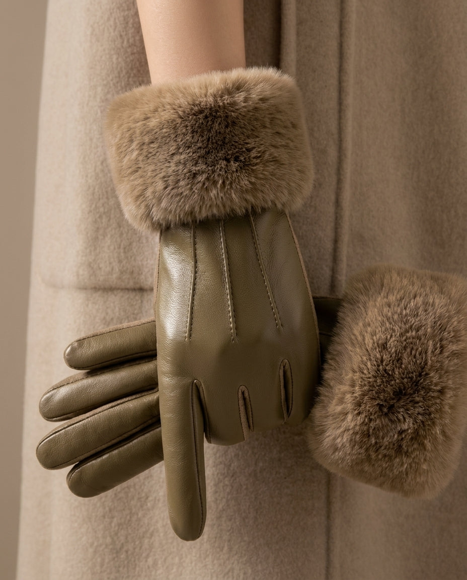 Adeline Women's Winter Fur Gloves