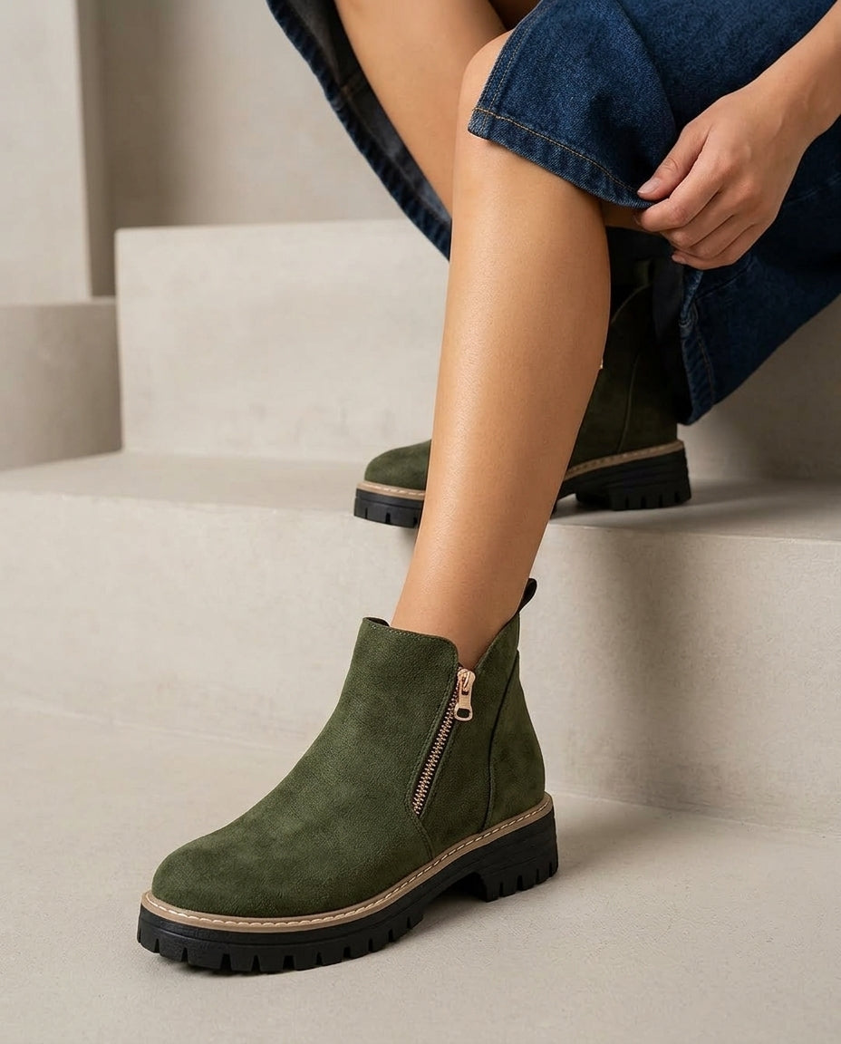 Everly Women's Suede Lugged Chelsea Boots