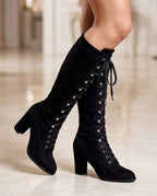 Vivienne Women's Suede Lace Up Knee Boots